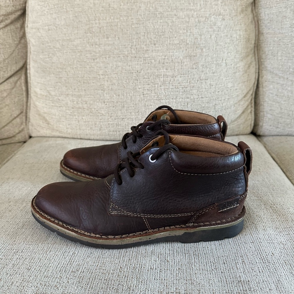 Clarks Dark Brown Leather Chukka Boots